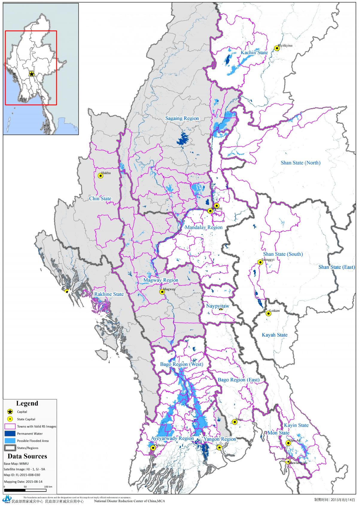 Mapa de mimu Myanmar