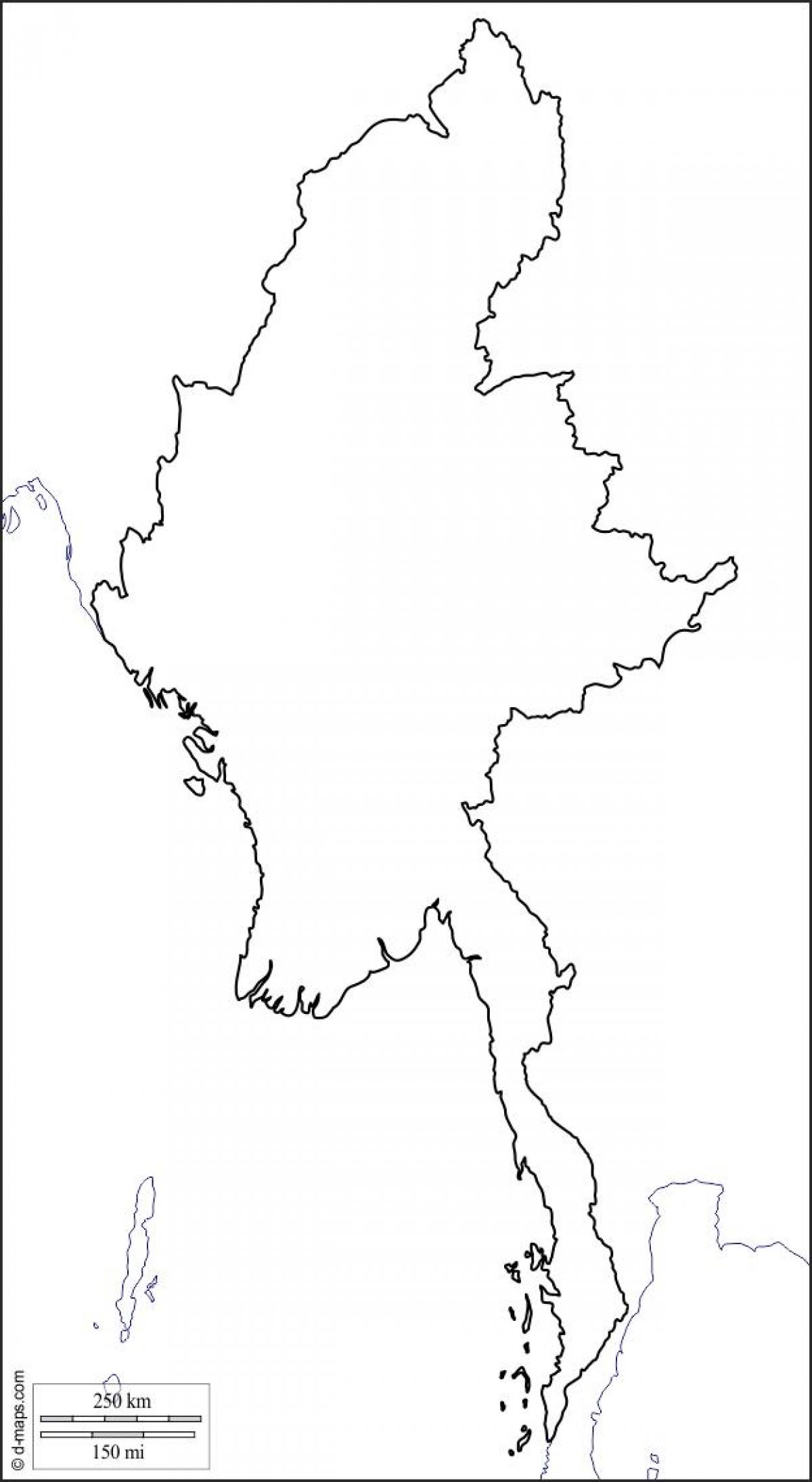 Mapa de Myanmar drawin