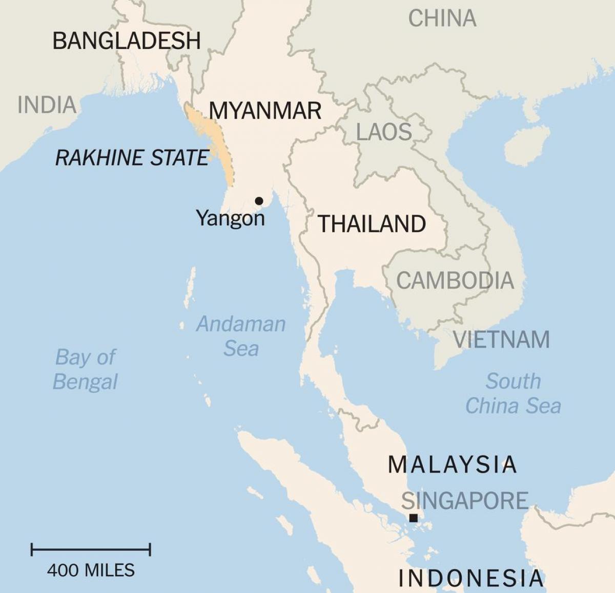 rakhine estat Myanmar mapa