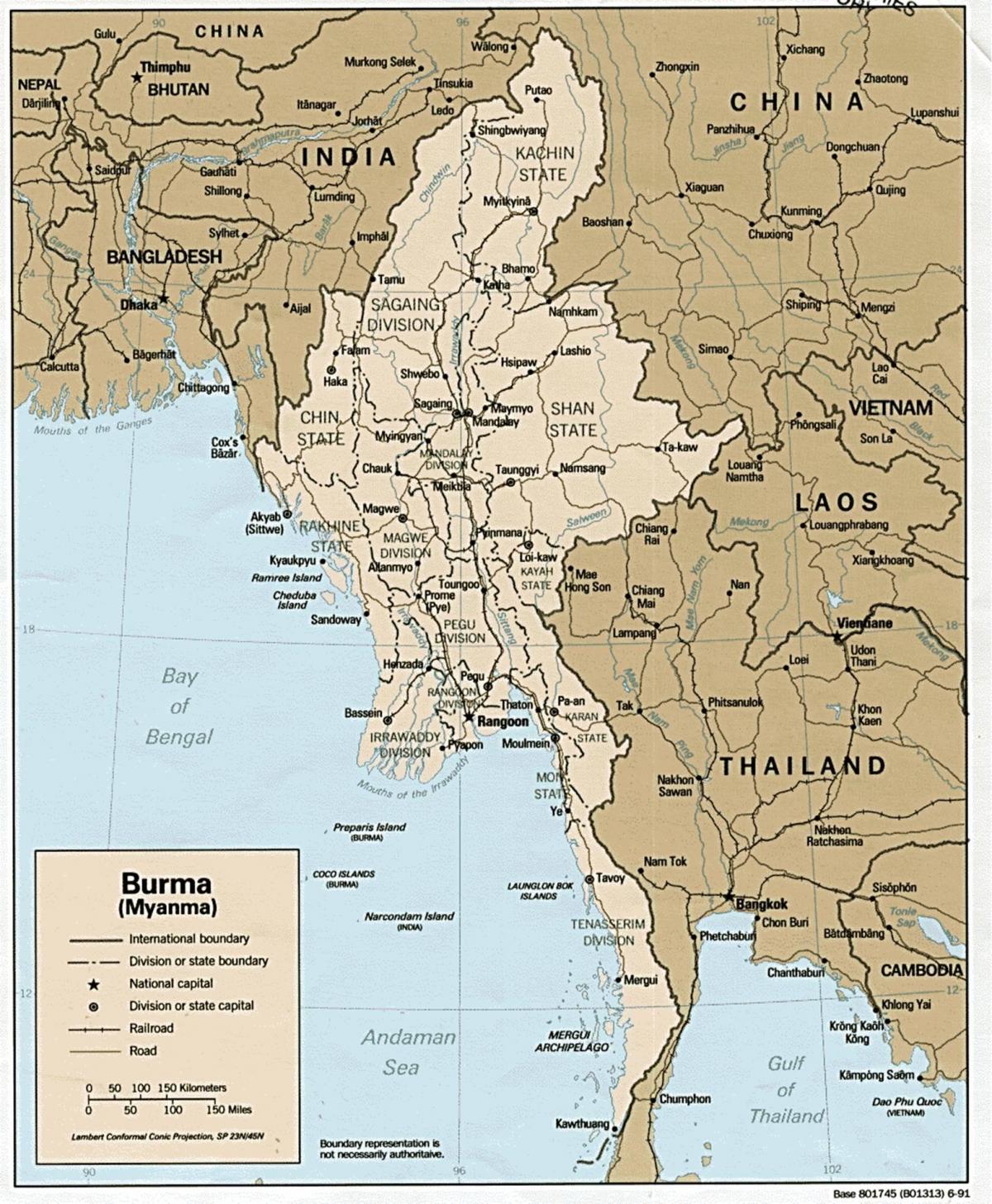 yangon Birmània mapa