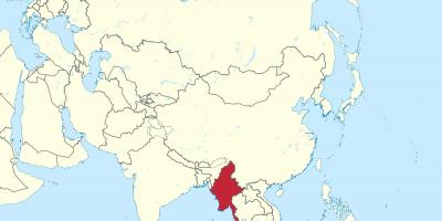 Mapa del món Myanmar Birmània