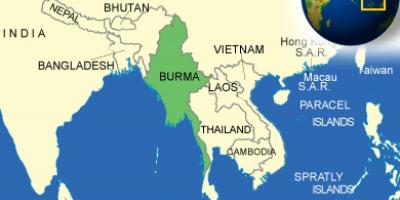 Birmània o Myanmar mapa