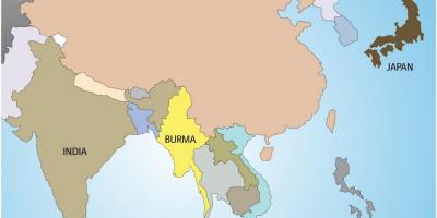 Myanmar en el mapa del món