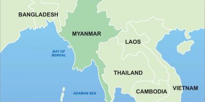 Myanmar a l'àsia mapa