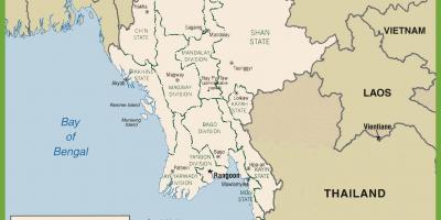 Birmània mapa polític