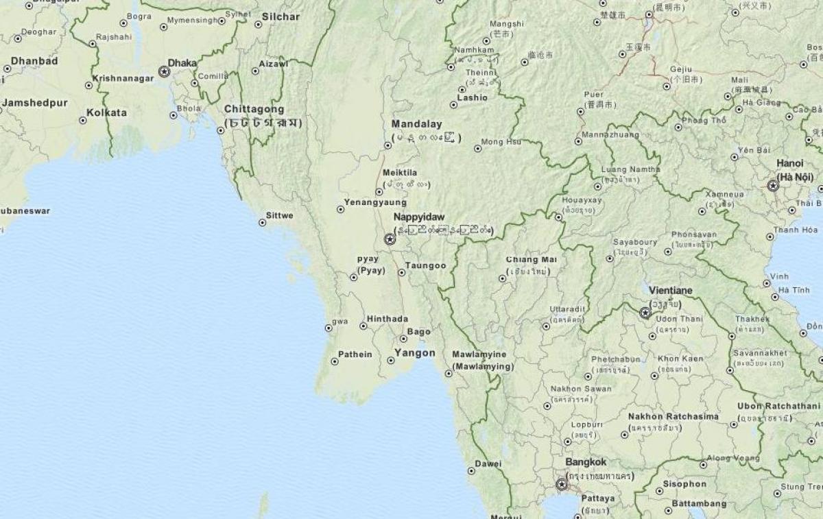 mapa gps per a Myanmar